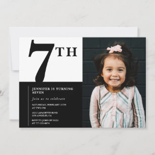 Invitation élégante pour 7 ans fille chic photo