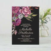 Invitation élégante pour 80 ans avec fleurs violet (Debout devant)