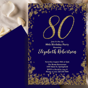 Invitation élégante pour 80 ans d'anniversaire ble