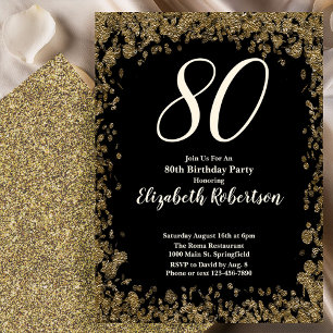 Invitation élégante pour 80e anniversaire avec pai