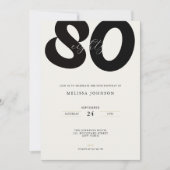 Invitation élégante pour 80e anniversaire - Style (Devant)