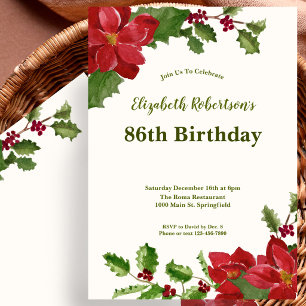 Invitation élégante pour 86e anniversaire avec mot