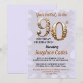 Invitation élégante pour 90e anniversaire (Devant / Derrière)