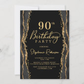 Invitation élégante pour 90e anniversaire en Agate (Devant)