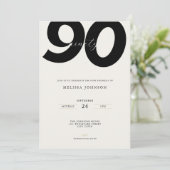 Invitation élégante pour 90e anniversaire - Style (Debout devant)