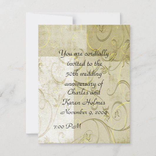 Invitation élégante pour anniversaire de mariage (Devant)