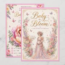 Invitation élégante pour Baby Shower Florale