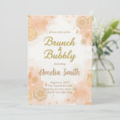 Invitation élégante pour brunch et bulles – Pêche (Debout devant)