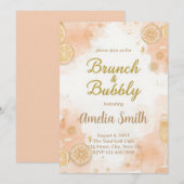 Invitation élégante pour brunch et bulles – Pêche (Devant / Derrière)