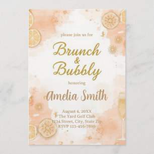 Invitation élégante pour Brunch et Bulles – Pêche