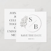 Invitation élégante pour célébration de mariage (Devant / Derrière)