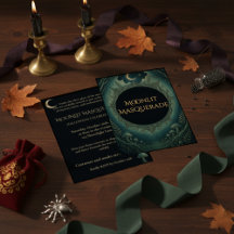 Invitation élégante pour Halloween : Bal masqué au