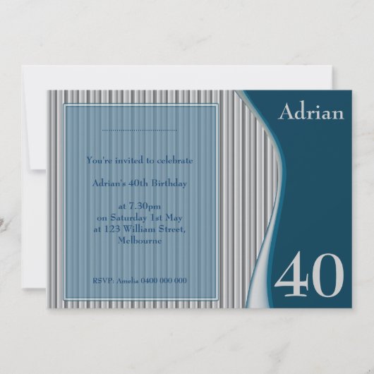 Invitation élégante pour homme (Devant)