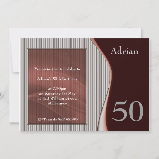 Invitation élégante pour homme en rouge (Devant)