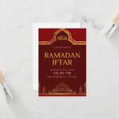 Invitation élégante pour Iftar de Ramadan | Islami (Devant/Arrière en situation)