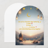 Invitation élégante pour Iftar de Ramadan 🌙 Or & (Devant / Derrière)