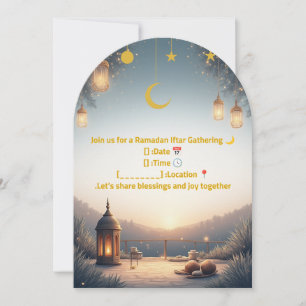 Invitation élégante pour Iftar de Ramadan 🌙 Or &
