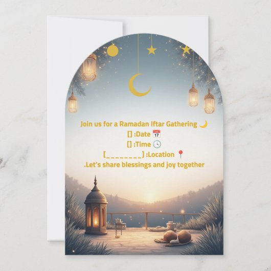 Invitation élégante pour Iftar de Ramadan 🌙 Or & (Devant)