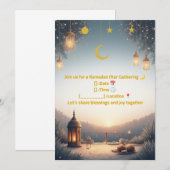 Invitation élégante pour Iftar de Ramadan 🌙 Or & (Devant / Derrière)