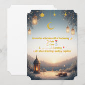 Invitation élégante pour Iftar de Ramadan 🌙 Or & (Devant / Derrière)