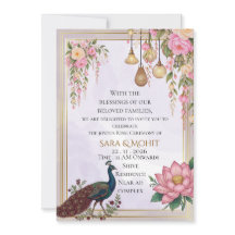 Invitation élégante pour la cérémonie de la bague 
