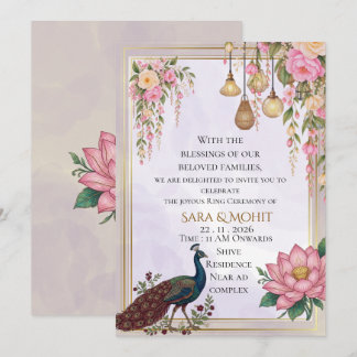 Invitation élégante pour la cérémonie de la bague 