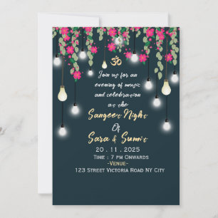 Invitation élégante pour la cérémonie de Sangeet d