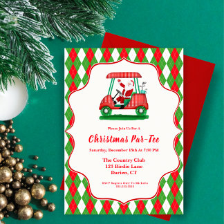 Invitation élégante pour la fête de Noël de golf d