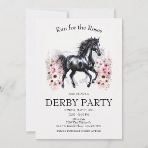 Invitation élégante pour la fête du Derby 'Run for