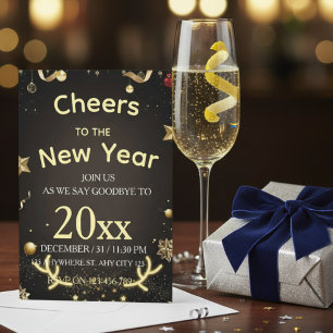 Invitation élégante pour la fête du Nouvel An
