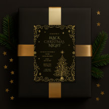 Invitation élégante pour la soirée de Noël noir  