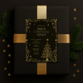 Invitation élégante pour la soirée de Noël noir