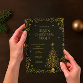 Invitation élégante pour la soirée de Noël noir