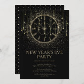 Invitation élégante pour la soirée du Nouvel An (Devant / Derrière)