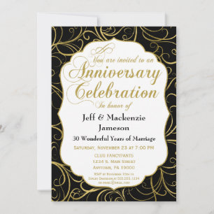 Invitation élégante pour l'anniversaire de mariage
