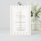 Invitation élégante pour le 1er anniversaire avec (Debout devant)