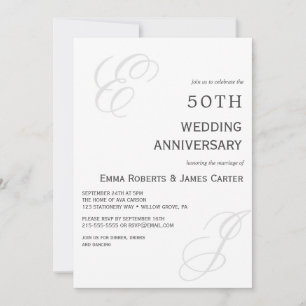 Invitation élégante pour le 50e anniversaire de ma