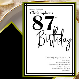 Invitation élégante pour le 87e anniversaire en no