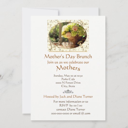 Invitation élégante pour le brunch de la fête des (Devant)