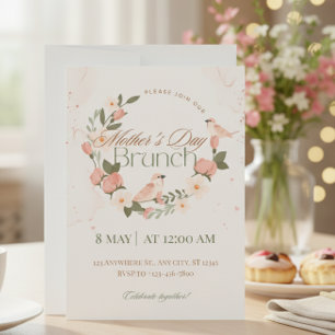Invitation élégante pour le brunch de la fête des