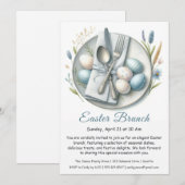 Invitation élégante pour le brunch de Pâques (Devant / Derrière)