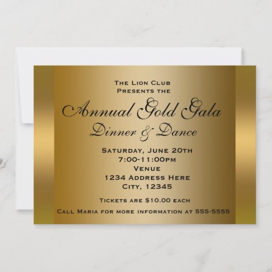 Invitation élégante pour le dîner de l'événement d (Devant)