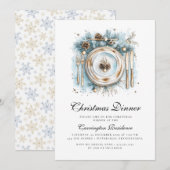 Invitation élégante pour le dîner de Noël (Devant / Derrière)