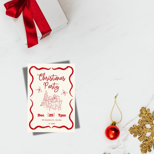 Invitation élégante pour le dîner de Noël