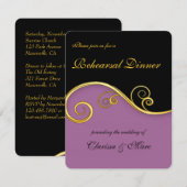 Invitation élégante pour le dîner de répétition (Devant / Derrière)