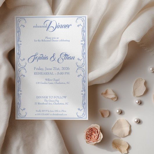 Invitation élégante pour le dîner de répétition – 