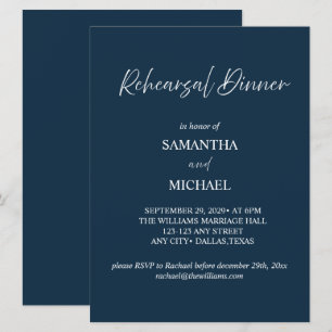 Invitation élégante pour le dîner de répétition de