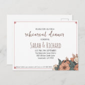 Invitation élégante pour le dîner de répétition fl (Devant / Derrière)