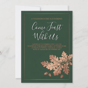 Invitation élégante pour le dîner de Thanksgiving