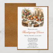 Invitation élégante pour le dîner de Thanksgiving (Devant / Derrière)